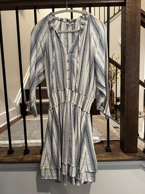 Rails Crystal Striped smocked waist dress.
